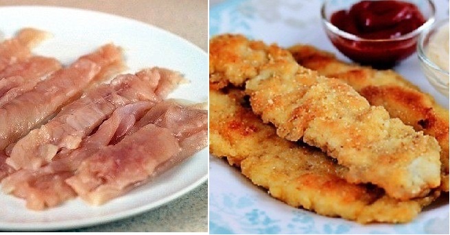 Хрустящие и сочные куриные палочки. Минимум ингредиентов и лишних жиров!