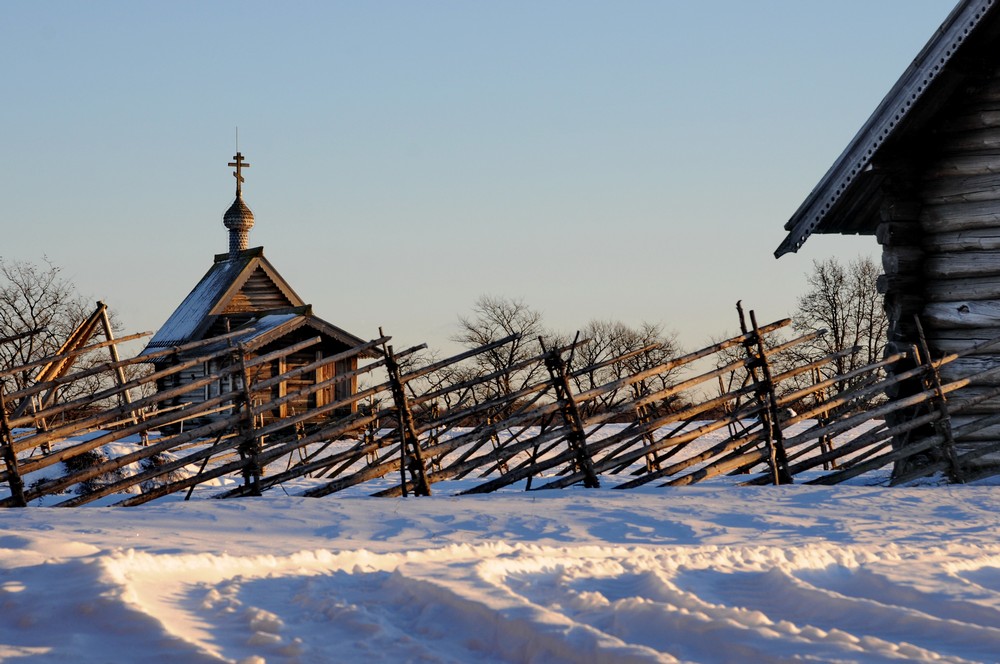 Зимняя сказка Кижей. Карелия. Россия. Дальние дали