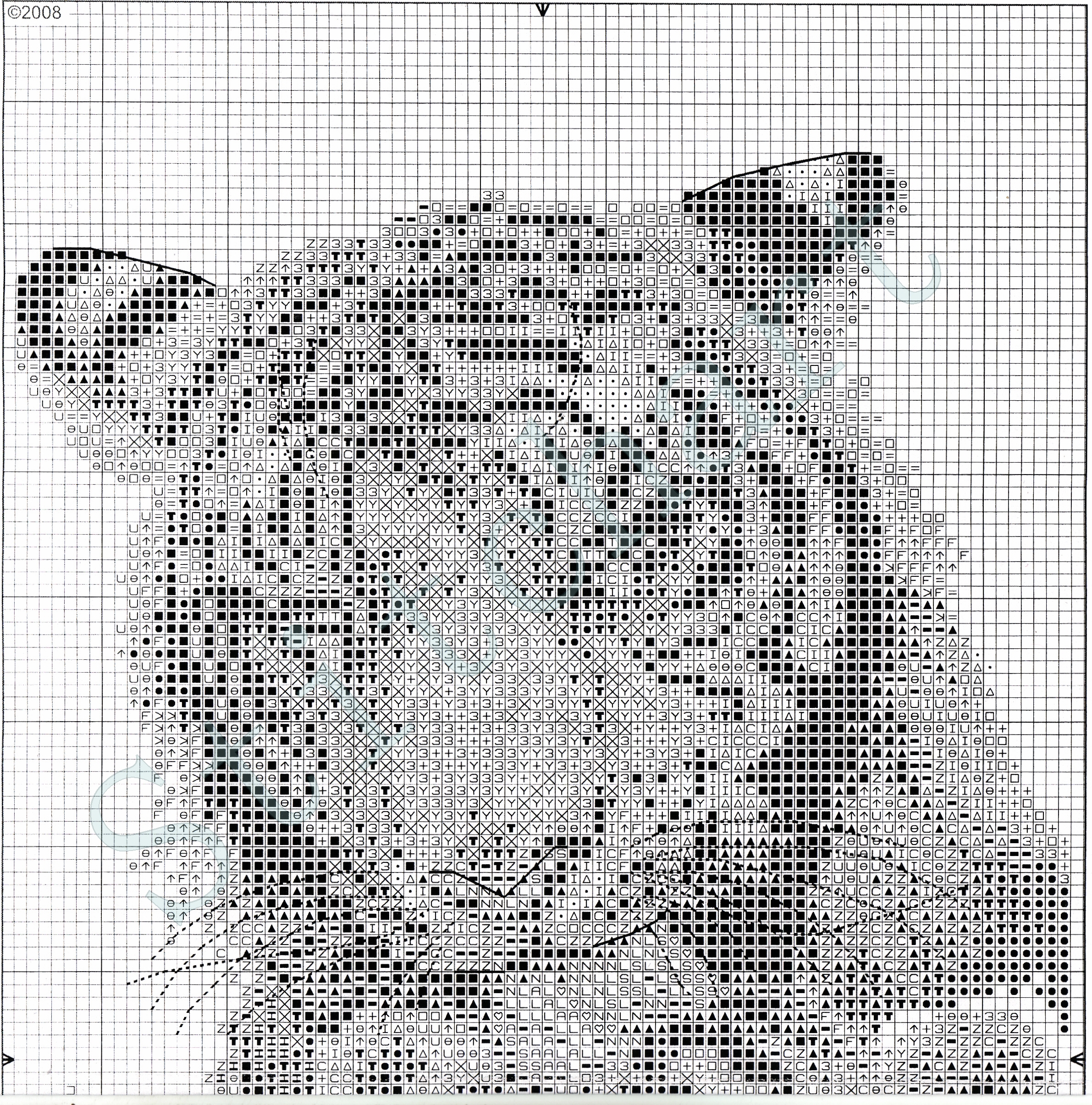 Схема для вышивания крестиком тигр