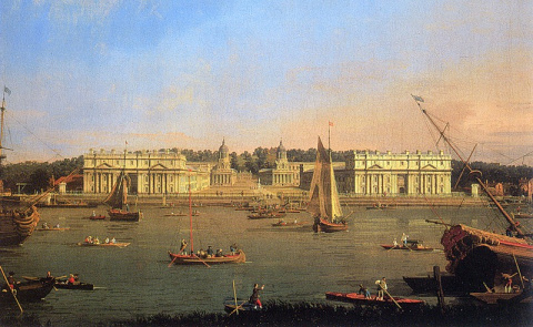 Лондон. Госпиталь Гринвич в устье Темзы (1753 г.)