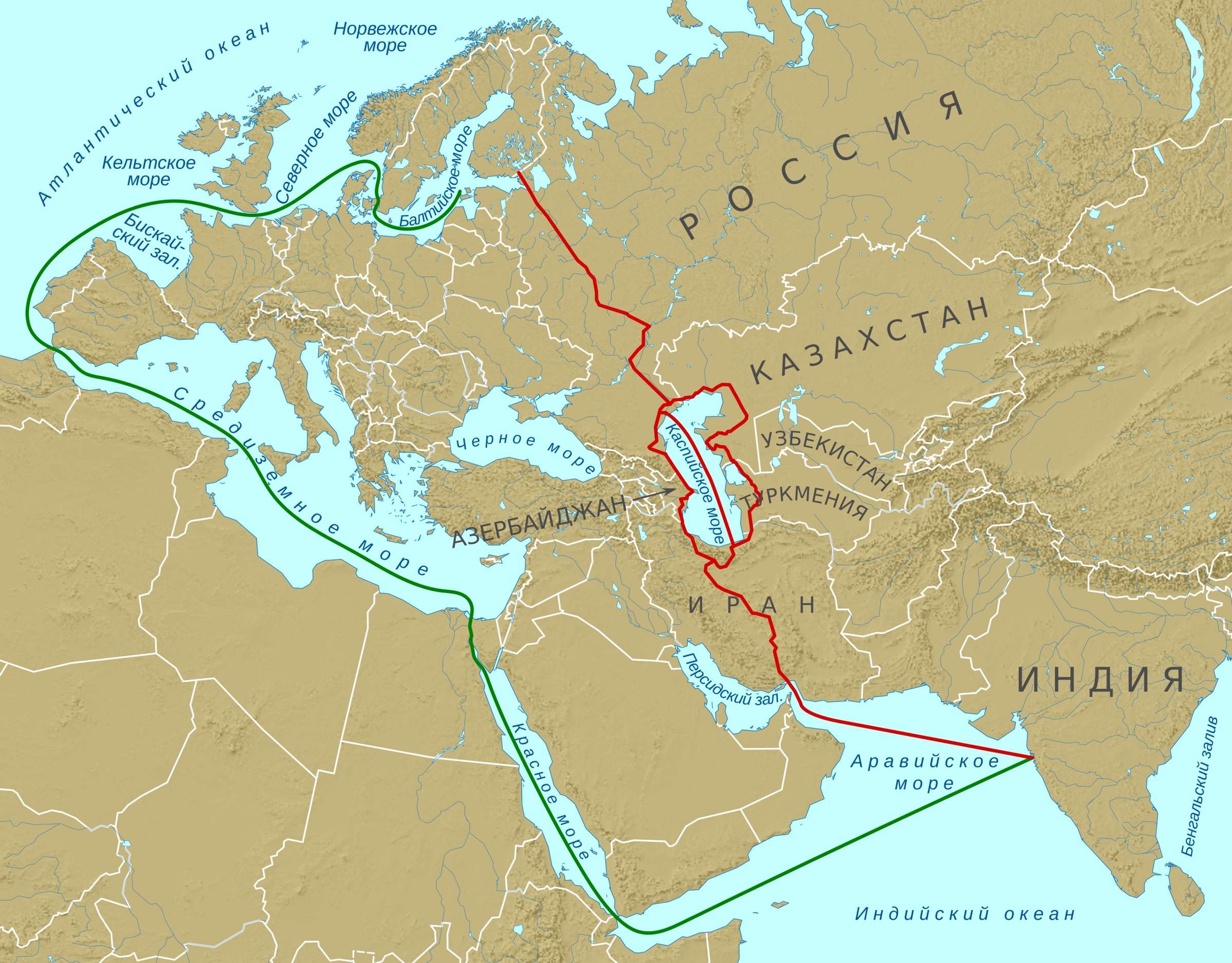 Путь из скандинавии на ближний восток. Международный транспортный коридор Север-Юг. Транспортный коридор Север - Юг. Международный транзитный коридор «Север-Юг». Международный транспортный коридор Север Юг на карте.