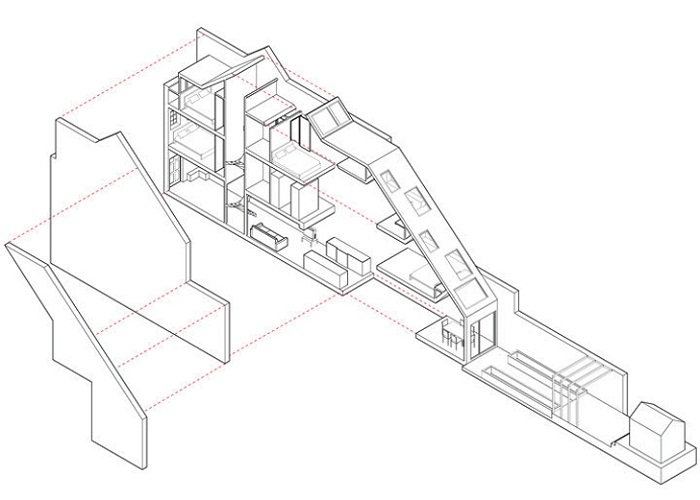 План реконструкции узкого дома.