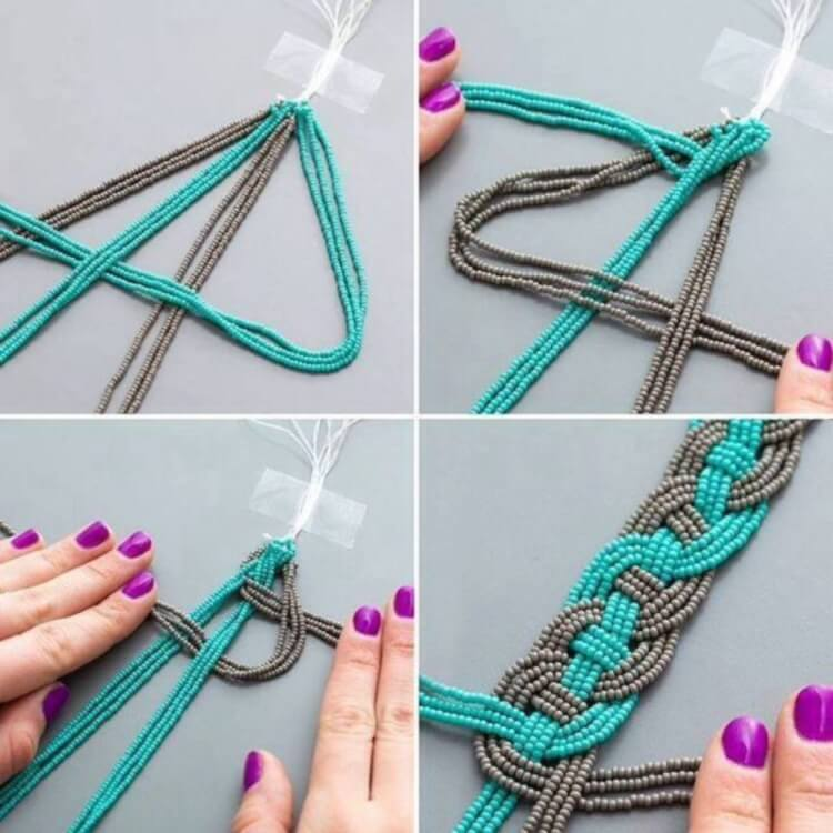 Интересные браслеты из ниток бисера