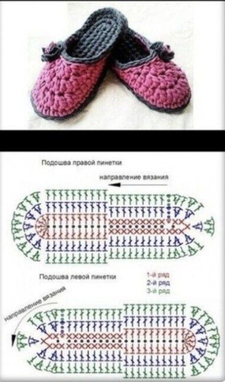 Удобные домашние тапочки + варианты схем 