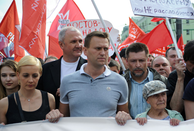 Алексей Навальный во время акции оппозиции «Марш миллионов», 6 мая 2012 года