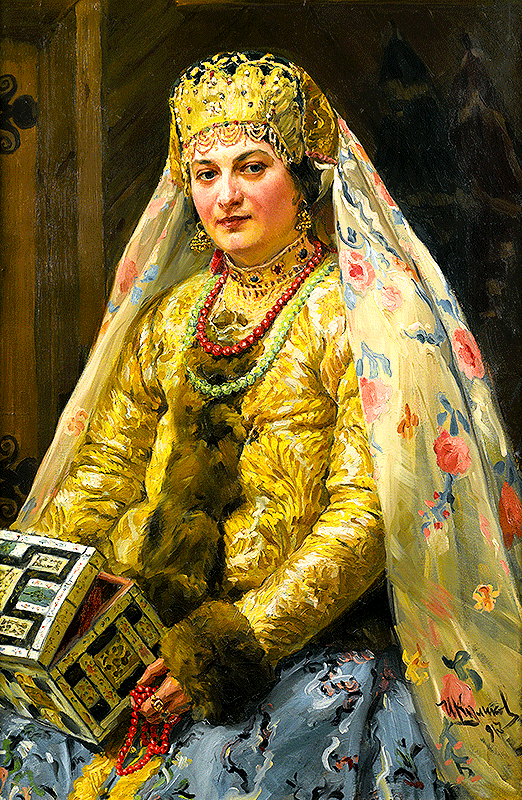 «Боярыня со шкатулкой», худ. Иван Куликов, 1917 год 