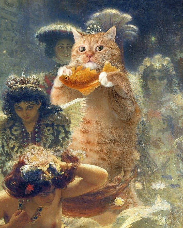 Креативный арт-проект: Толстый рыжий кот в известных классических картинах Креативный арт-проект: Толстый рыжий кот в известных классических картинах арт-проект,интересное,позитив