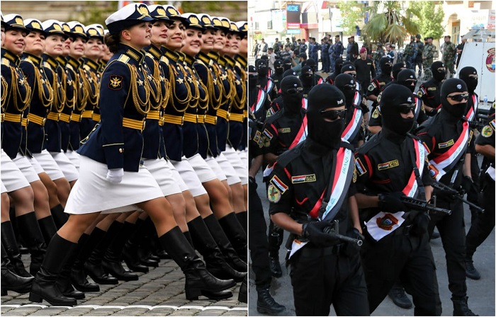Колоритные фотографии с военных парадов разных стран мира воины,интересное,парад,солдаты,фотография,шествие