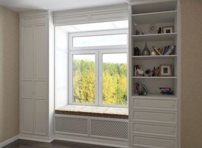Идеи эффективного использования пространства вокруг окон для дома и дачи,интерьер