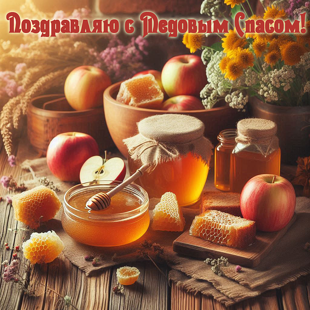 Душевная открытка для поздравления с Медовым Спасом
