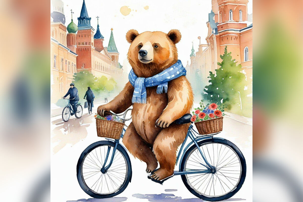 Автор талисмана Московского велофестиваля рассказала, что медведя ей нарисовала нейросеть