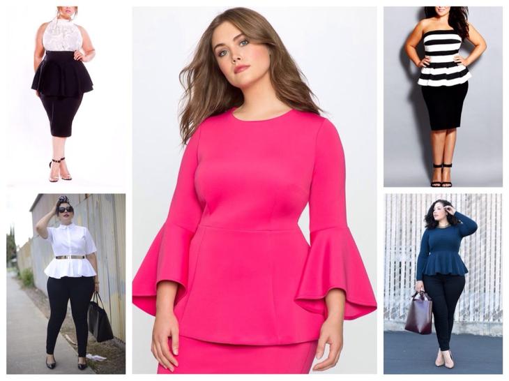 силуэты с баской Plus Size
