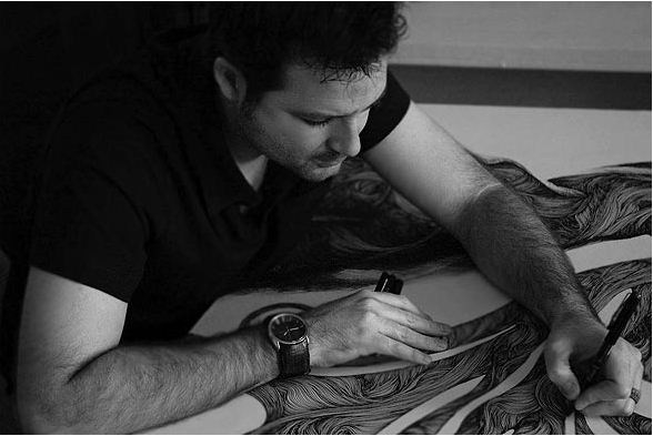 Gabriel Moreno. Рисунок шариковой ручкой