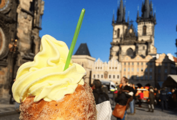 трдельник с кремом в праге