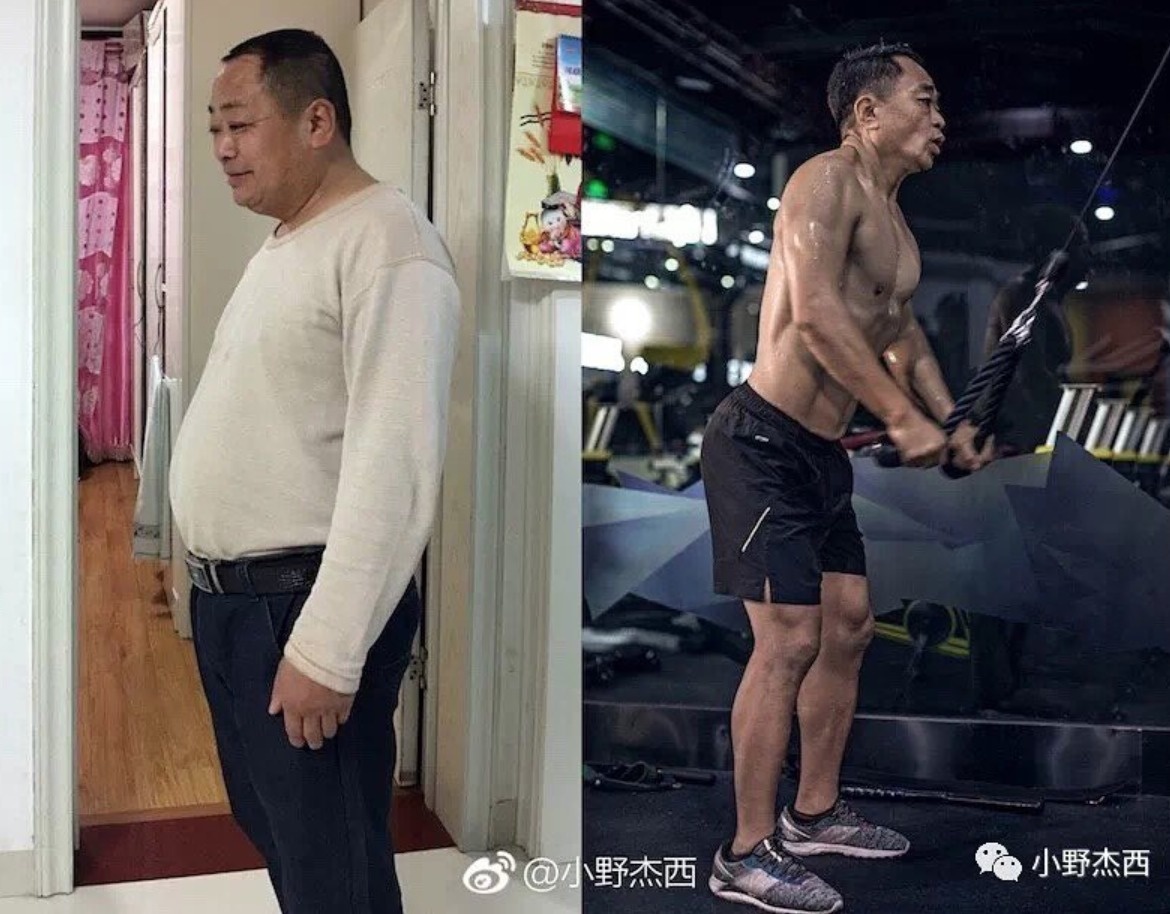 Jesse's dad looks so much happier and confident now that he's taking care of his body, constantly.