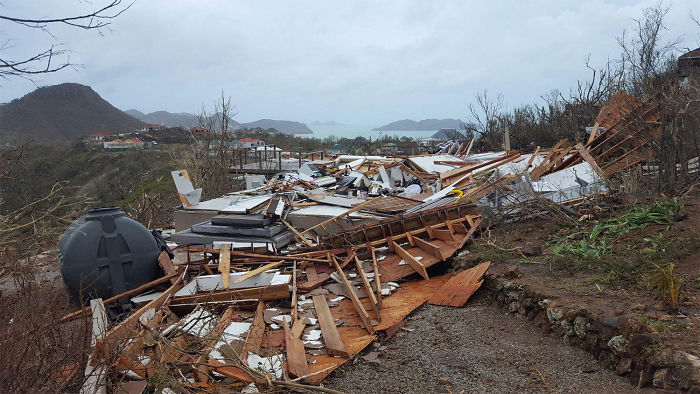 A House Reduced To Rubble On The French-administered Territory Of St Bart, After The Passage Of Hurricane Irma