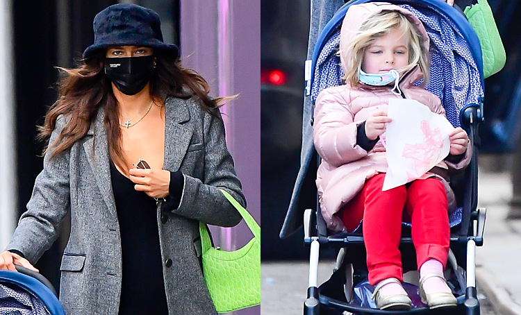 Все тренды в одном образе: Ирина Шейк с дочкой Леей на прогулке в Нью-Йорке