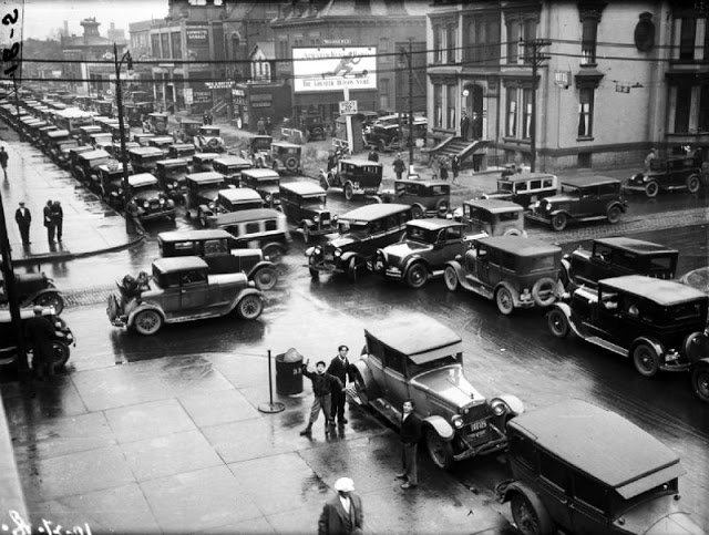Пробки на дорогах 100 лет назад пробки на дорогах,ретро