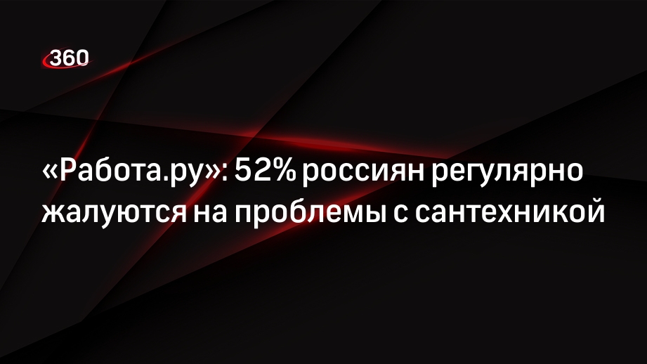 «Работа.ру»: 52% россиян регулярно жалуются на проблемы с сантехникой