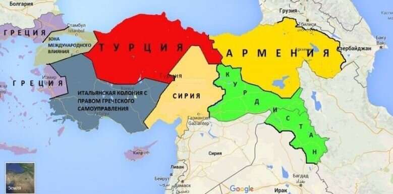 Вот так была бы разделена Турция после Первой мировой войны, если бы не помешал Ленин, устроив в России революцию