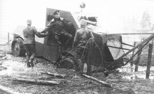 Броневик конструкции Поплавко на испытаниях в 1916 году