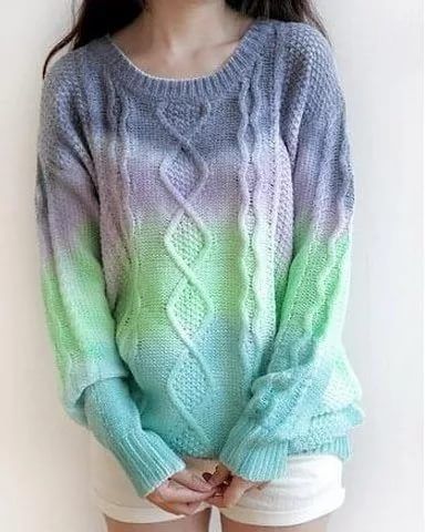 Градиентное вязание с переходом цветов — яркие идеи и мастер-классы Градиентное вязание,мастерство,рукоделие,своими руками,умелые руки