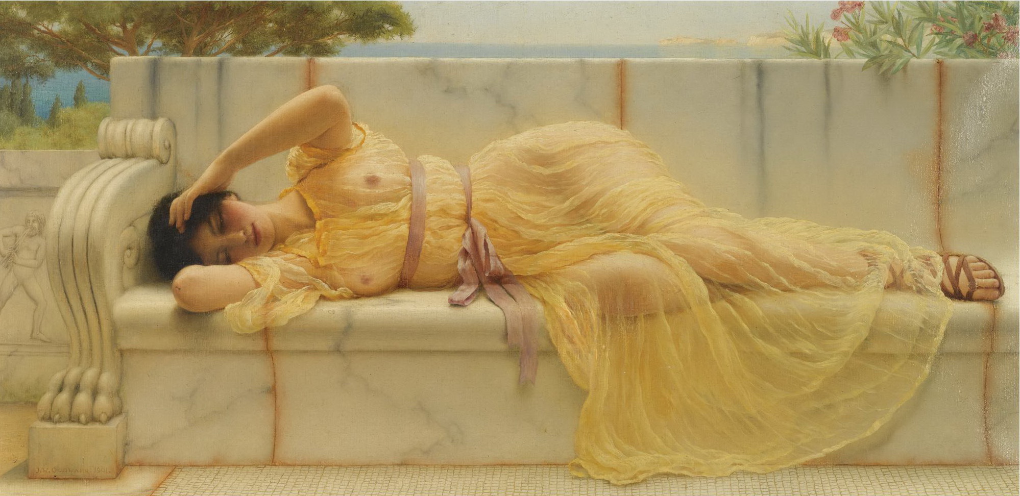 1901_Девушка в желтом платье (30.5 х 61 см) (ч.с.)