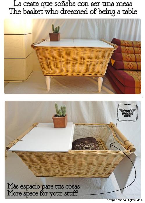 Корзина-столик своими руками