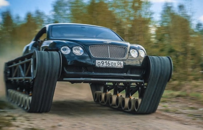 Мастера из Санкт-Петербурга посчитали Bentley Continental GT слишком банальным и сделали из него суровый танк автосамоделки,марки и модели