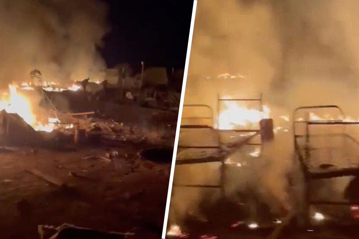 публиковано видео горящего полигона под Львовом, где погибло около 100 бойцов ВСУ