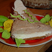 Двухцветный творожный торт