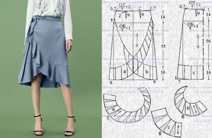 Юбки с декоративными воланами крой и шитьё,одежда,рукоделие,своими руками
