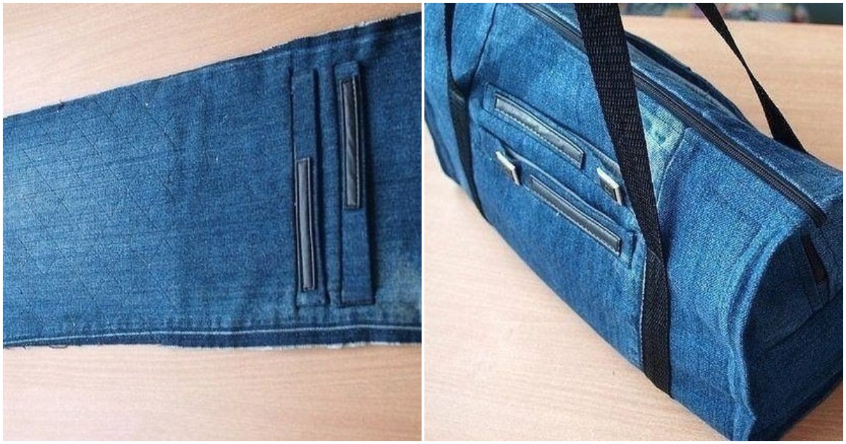 дорожная сумка из старых джинсов