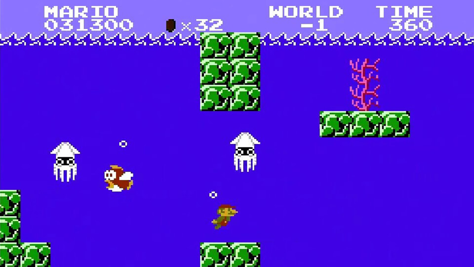 Безвыходный «минус первый» уровень, приводящий к смерти Марио - Super Mario Bros.