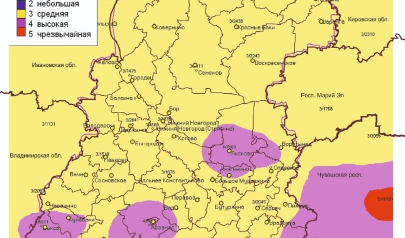 Карта пожарной опасности нижегородская область