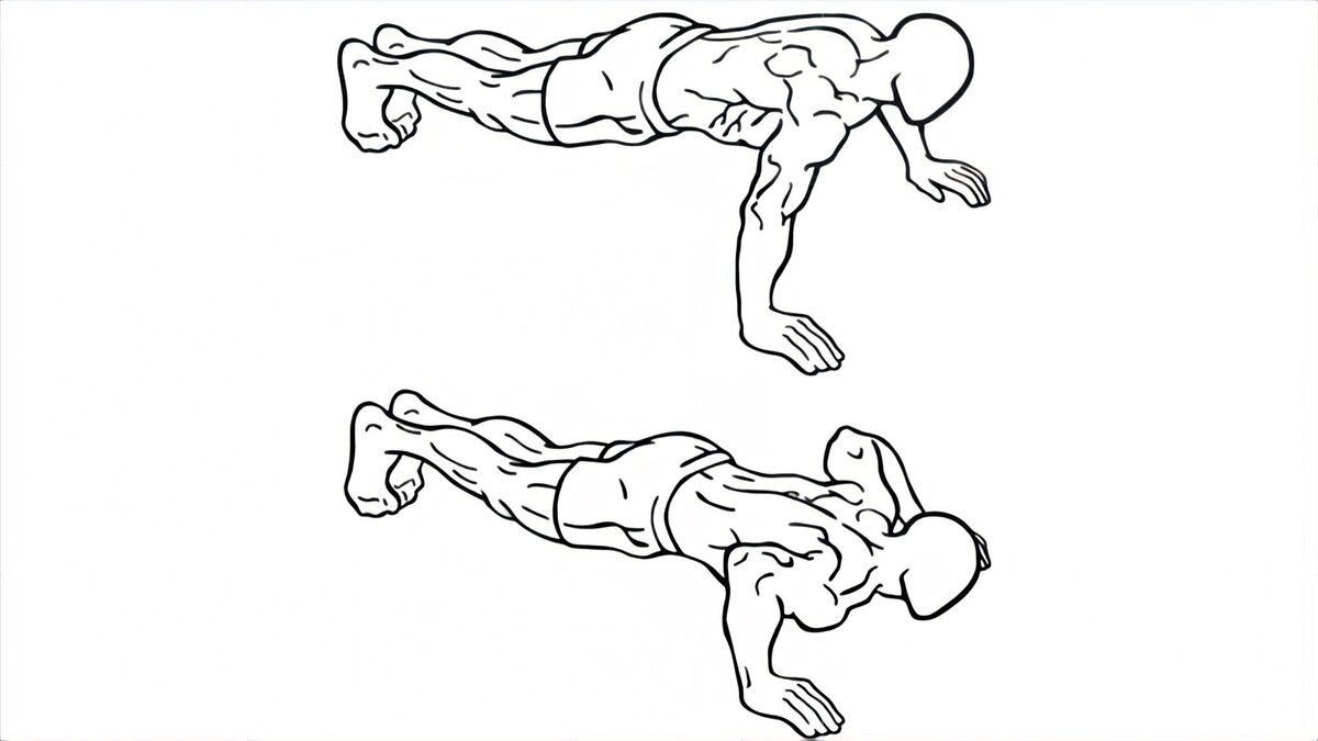 Рисунок отжимания от пола карандашом