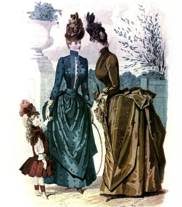 Европейские модницы, 1887 год. | Фото: pinterest.com.