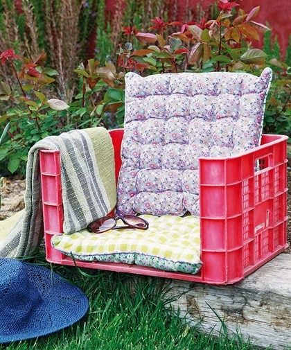 Идеи из обыкновенного пластикового ящика Идеи из обыкновенного пластикового ящика для дома и дачи,новая жизнь старых вещей