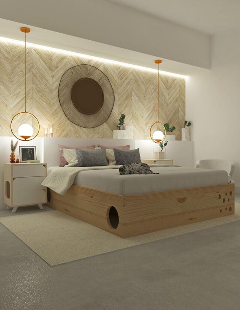 Кровать, которая является прекрасным домиком для вашей кошки идеи для дома,интерьер и дизайн