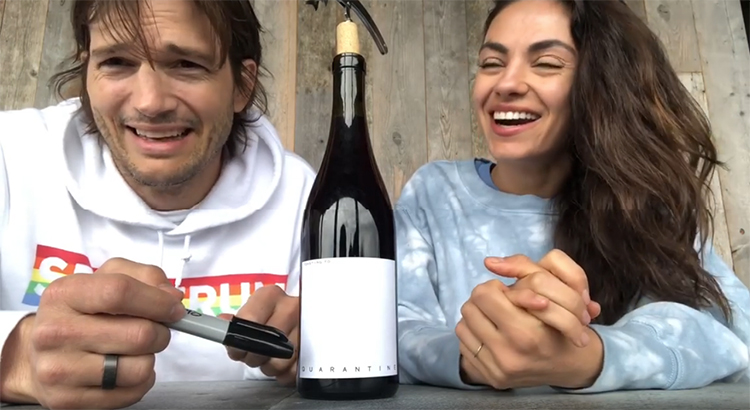 "За здоровье": Мила Кунис и Эштон Катчер выпустили "Карантинное вино" для всех желающих Стиль жизни,Благотворительность
