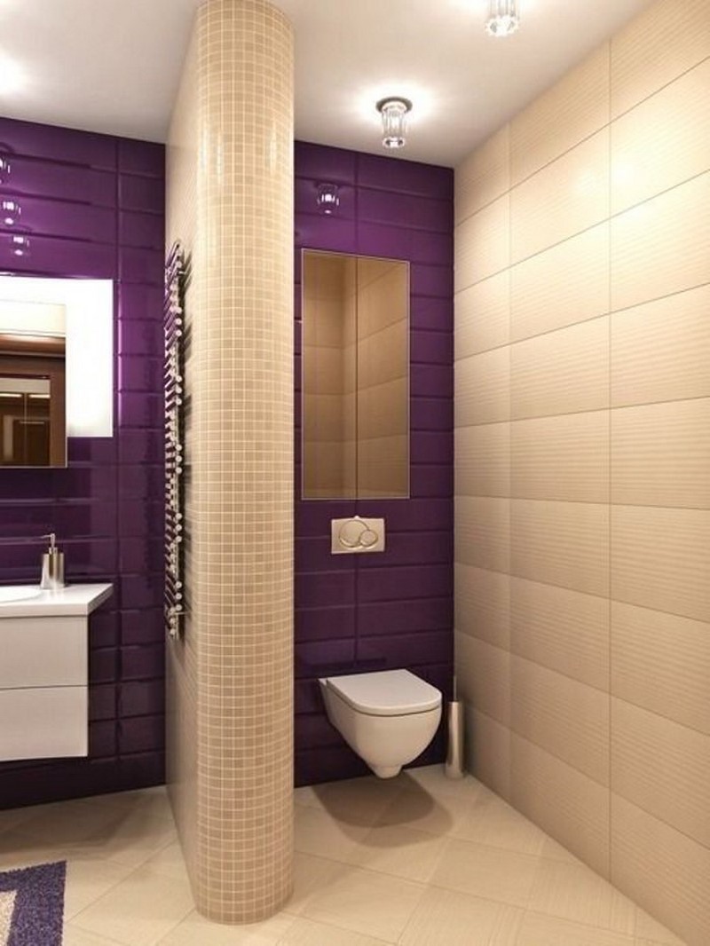 Туалет в фиолетовых тонах