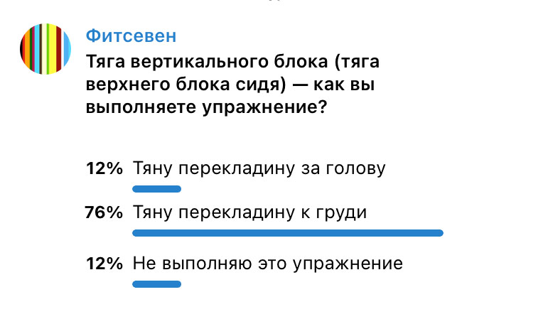 Тяга вертикального блока — опрос