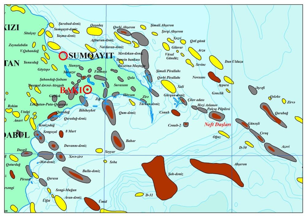Нефтегазоресурсная карта Азербайджана