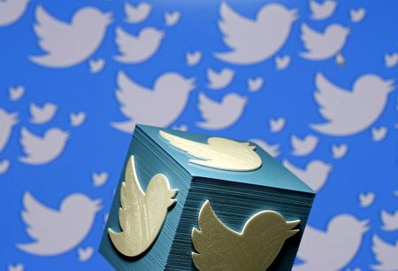 A 3D-printed logo for Twitter is seen in this picture illustration January 26, 2016. REUTERS/Dado Ruvic/Illustration/File Photo
