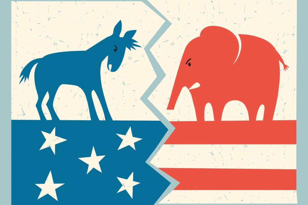 Символ демократической партии осёл. Символ республиканцев — слон. Почему так получилось, читайте по ссылке в конце.