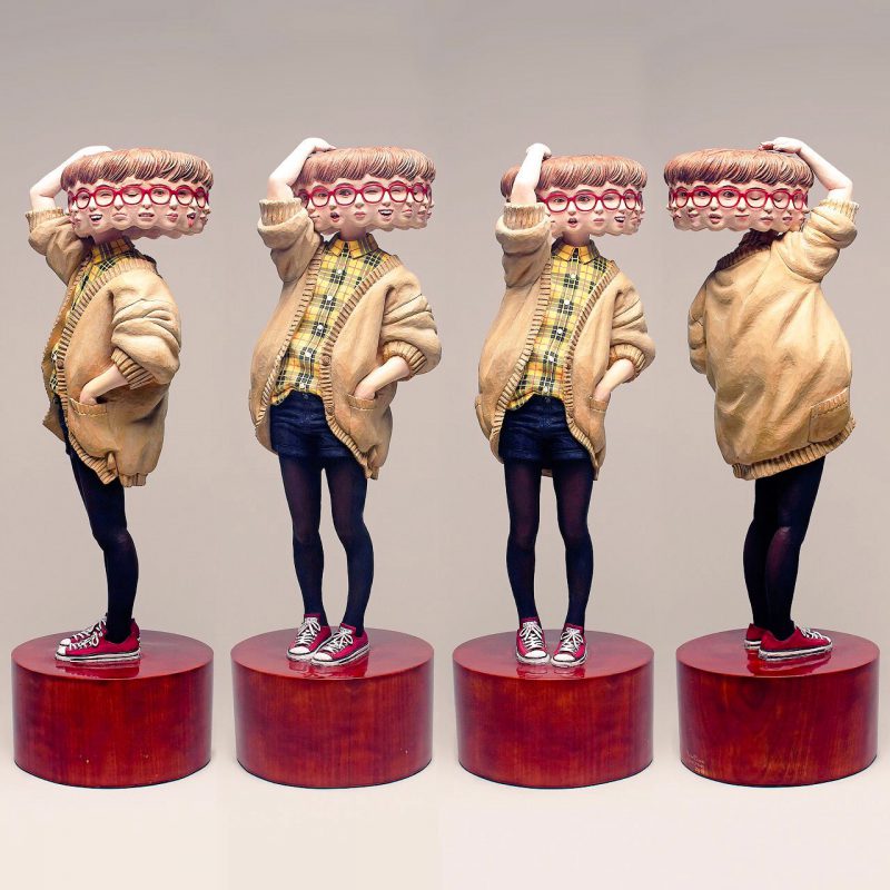 Переменчивое настроение деревянных скульптур Йошитоши Канемаки 