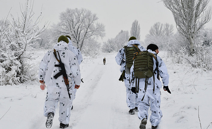Украинские военнослужащие у села Верхнеторецкое в Донейкой области