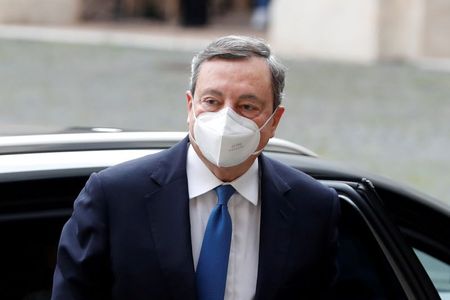 FILE PHOTO: Former European Central Bank President Mario Draghi arrives for a meeting with Italian President Sergio Mattarella at the Quirinale Palace in Rome, Italy February 3, 2021. REUTERS/Yara Nardi/File Photo