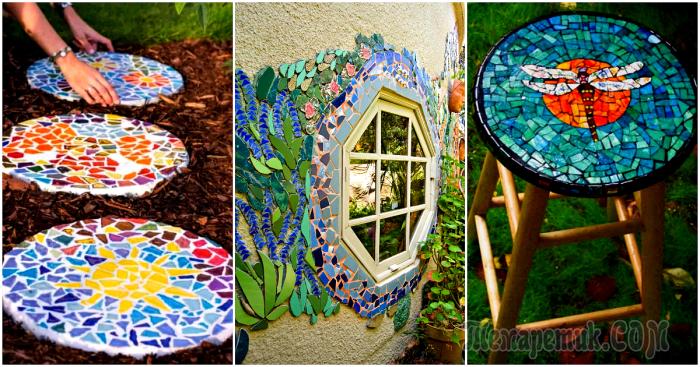 14 ярких мозаик, которые можно создать во дворе своими руками для дома и дачи,идеи и вдохновение