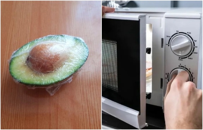 Положите авокадо в микроволновку и выставите таймер